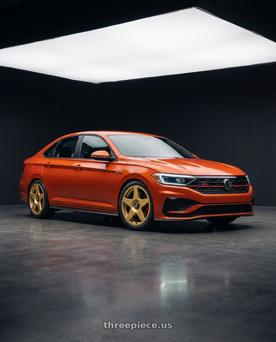 2023 Volkswagen Jetta GLI MK7 with fifteen52 TARMAC EVO 5x112 / 5x120 18x8.5 +35 GOLD (GLOSS GOLD) wheels