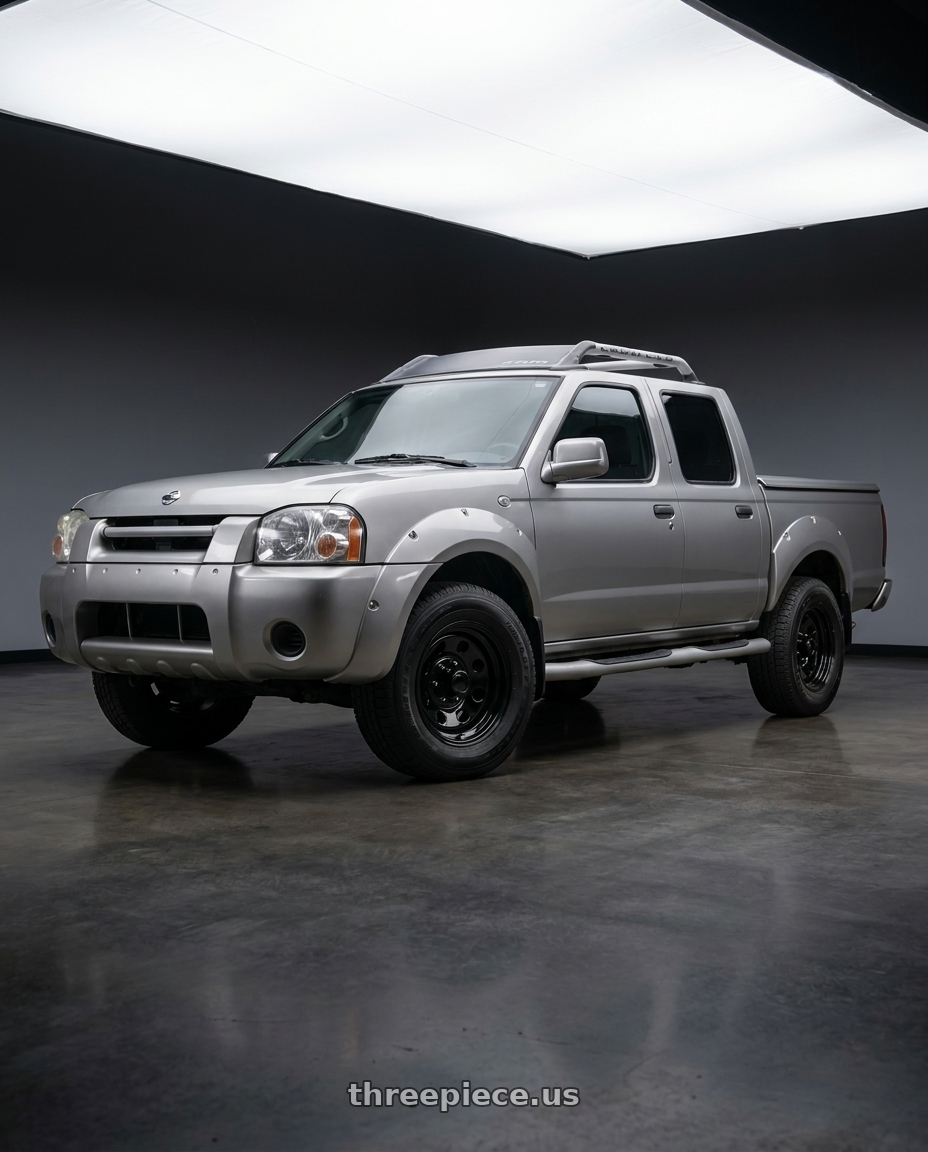 2001 Nissan frontier se crew with Vision HD 85H 5x139.7 15x7-6 Gloss Black wheels