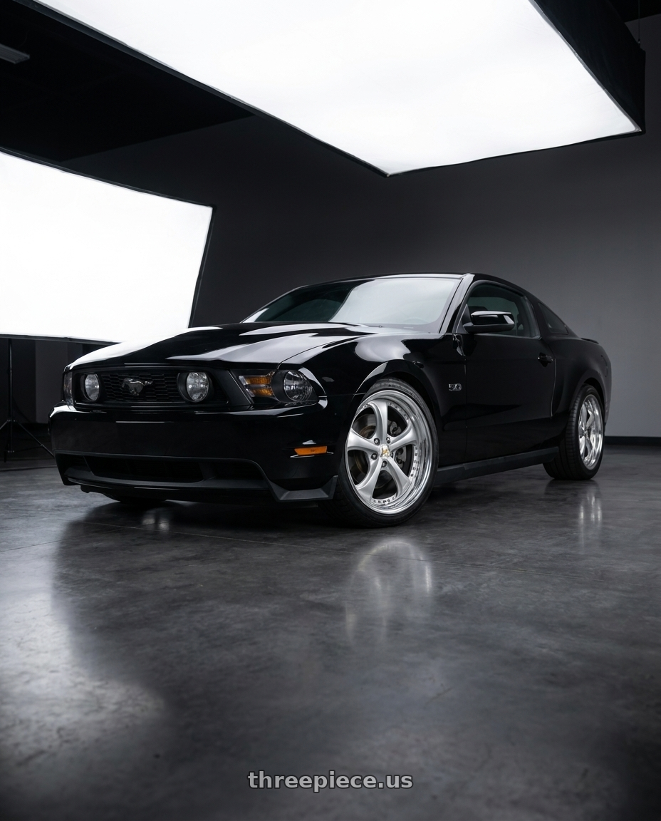 2011 ford mustang gt with Work Wheels VS-KF 5x114.3 19x9.5+35 Light Grey Silver L Disk STEP RIM wheels