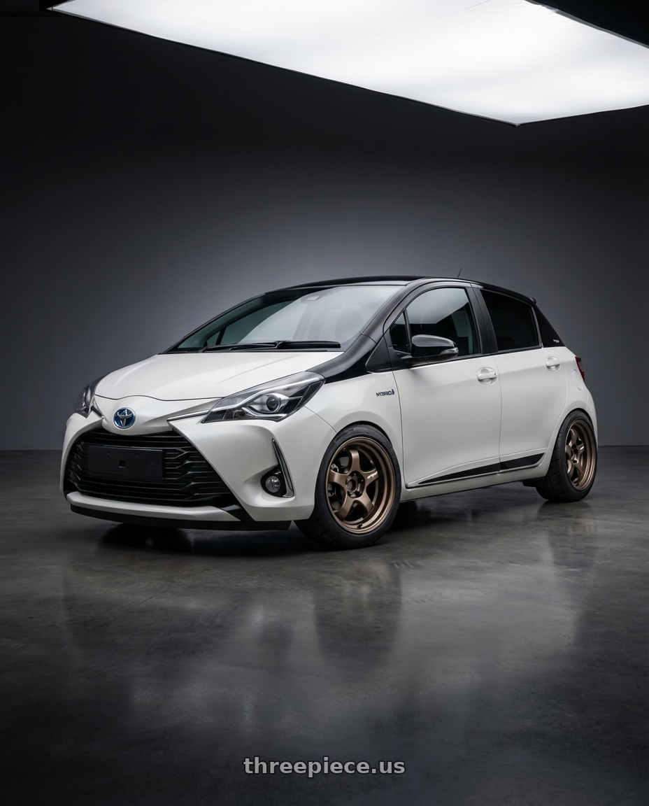 2020 Toyota Yaris Y20 with Work Meister S1R 4x100 16x7.5+12 A Disk Ashdot Titanium wheels