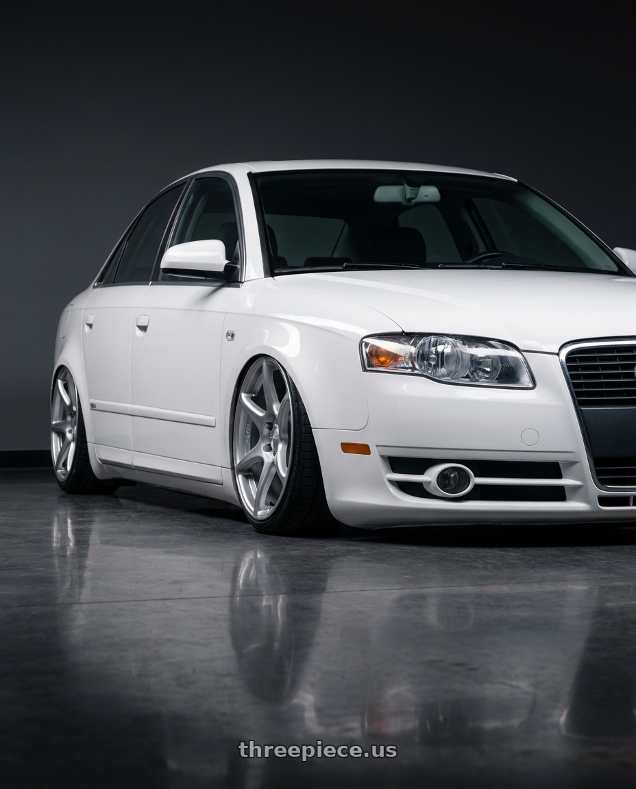 2010 Audi A4 B7 with Kansei K11S Tandem 5X112 19x10.5 22 Hyper Silver wheels