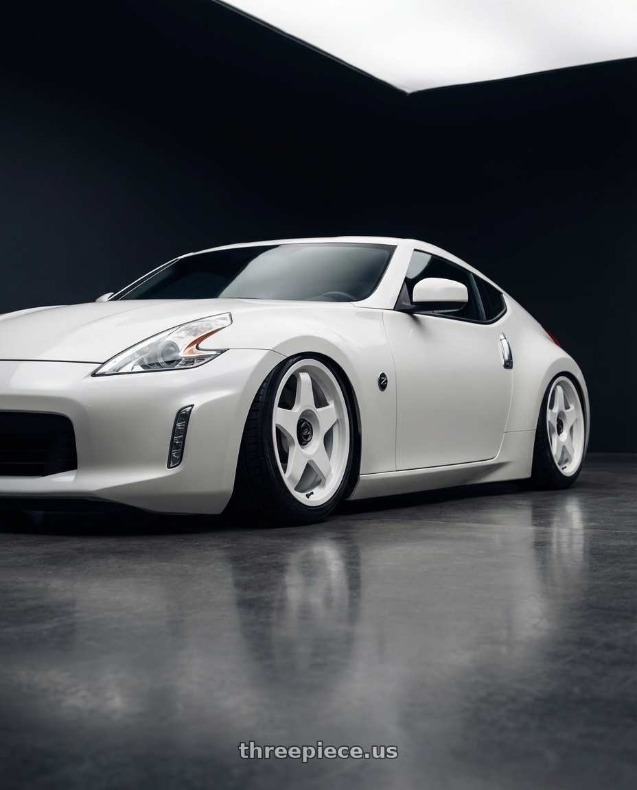 2019 Nissan 370Z with fifteen52 CHICANE 5x114.3 / 5x120 19x8.5 +35 RALLY WHITE (GLOSS WHITE) wheels