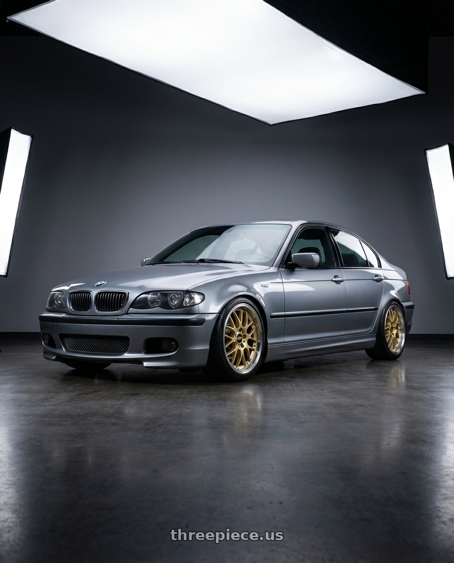 2004 BMW 330i ZHP Silbergrau Metallic with BBS RS-GT 5x130 18x8 +50 Gold w/ Machined Lip wheels