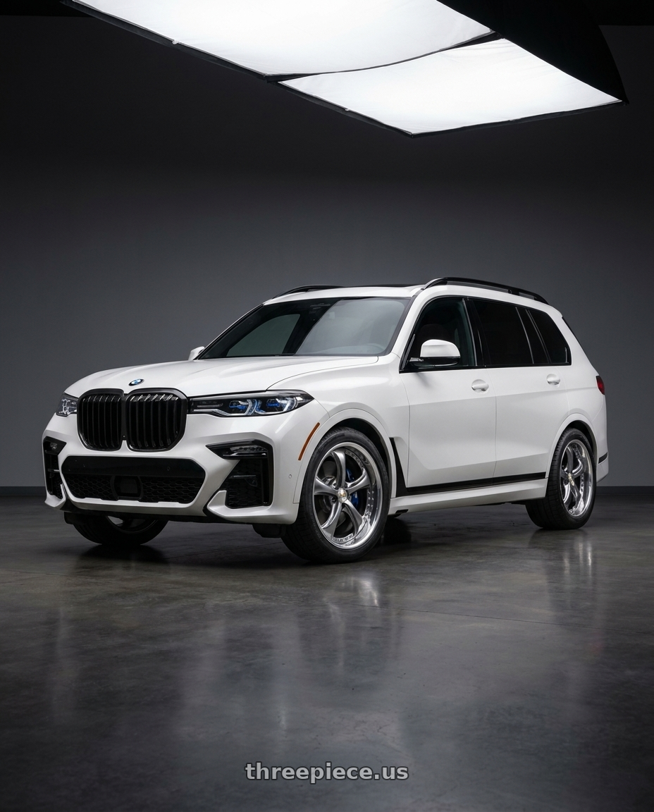 2021 bmw x7 xdrive40i with Work Wheels VS-KF 5x100 18x9.5-3 Brilliant Silver Black L Disk FULL REVERSE wheels
