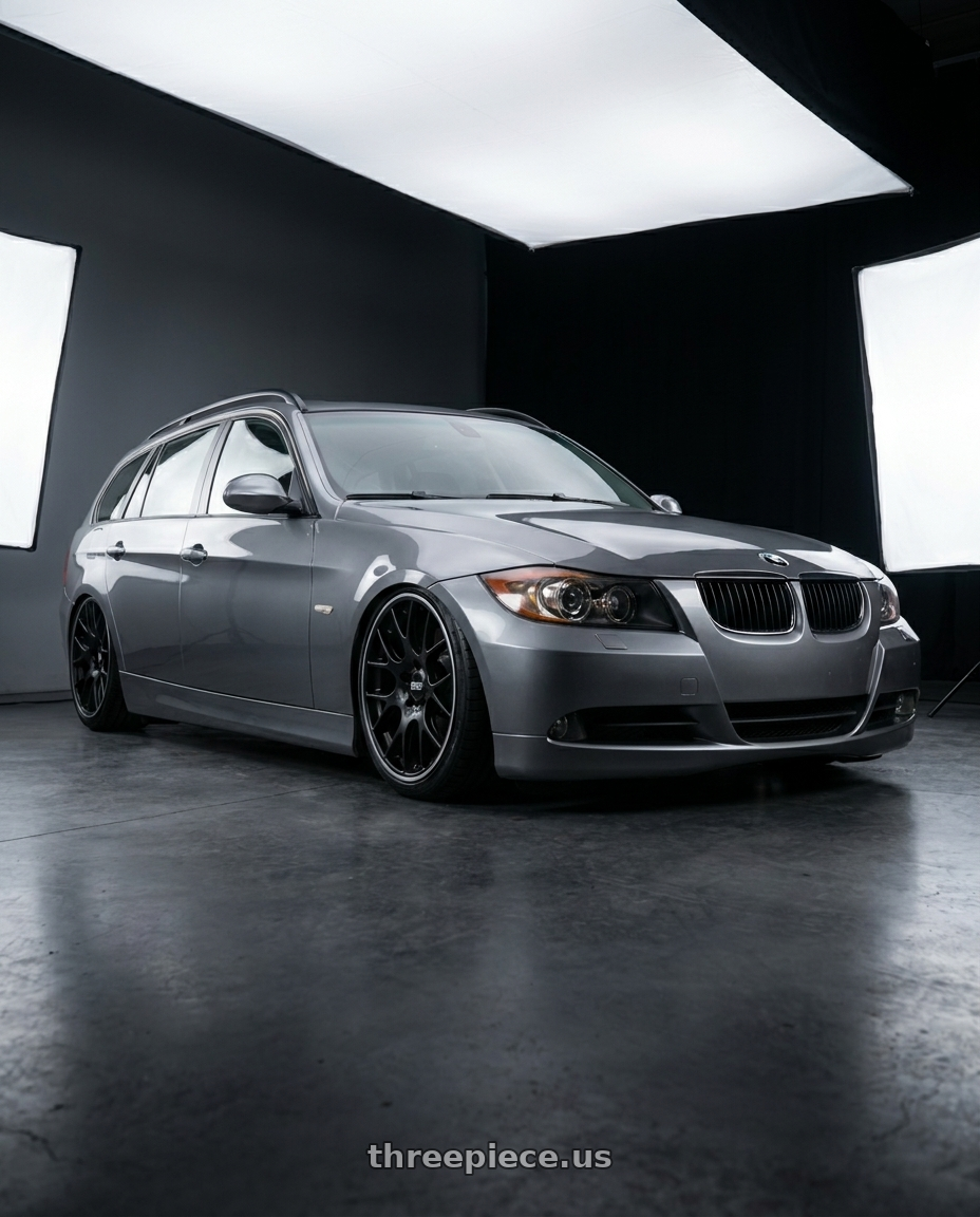 2006 Bmw e91 with BBS CH-R 5x130 19x12 +45 Satin Black Polished Rim Protector wheels