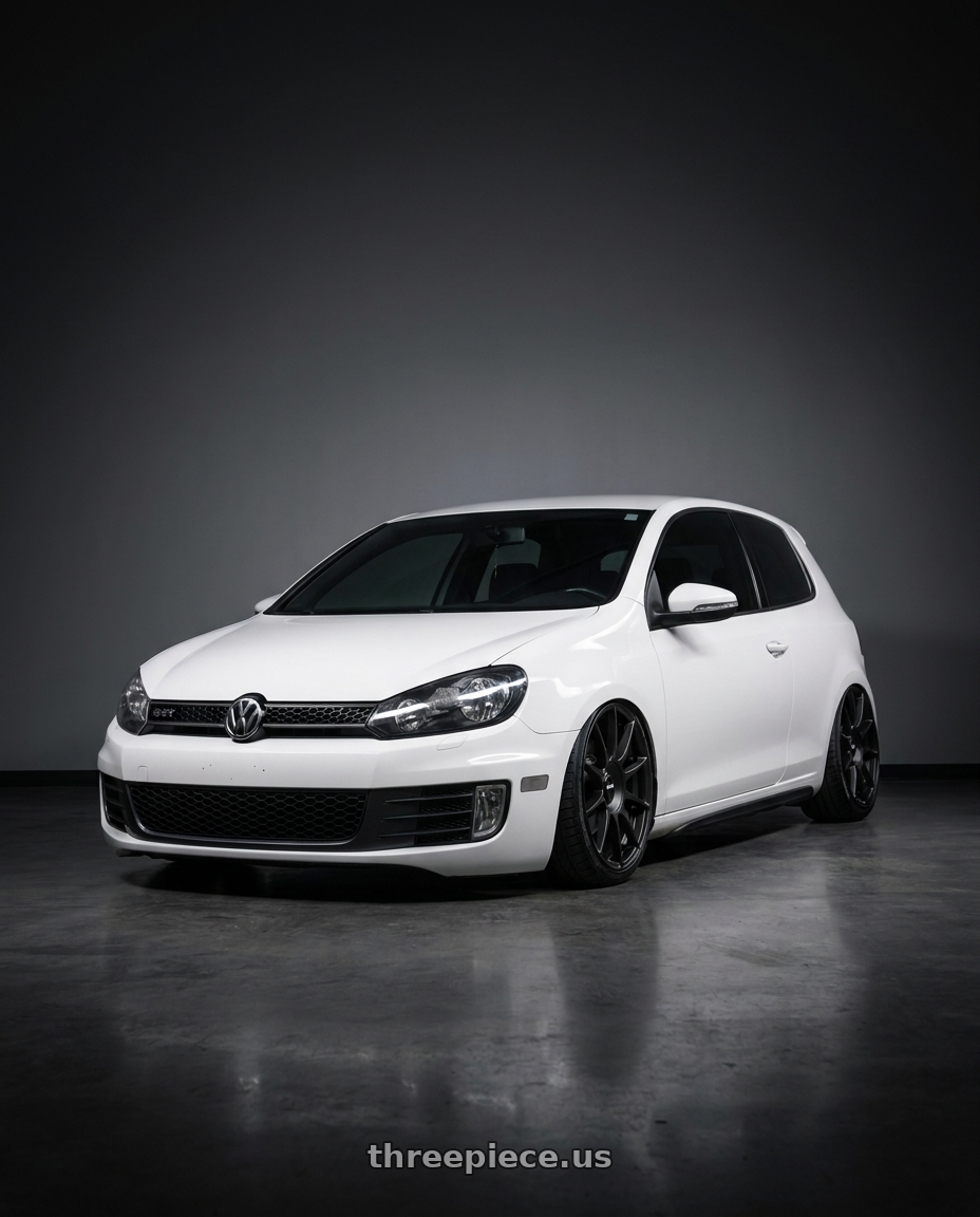 2012 VW GTI with Rotiform DTM 5x112 19x8.5 +35 Satin Black wheels