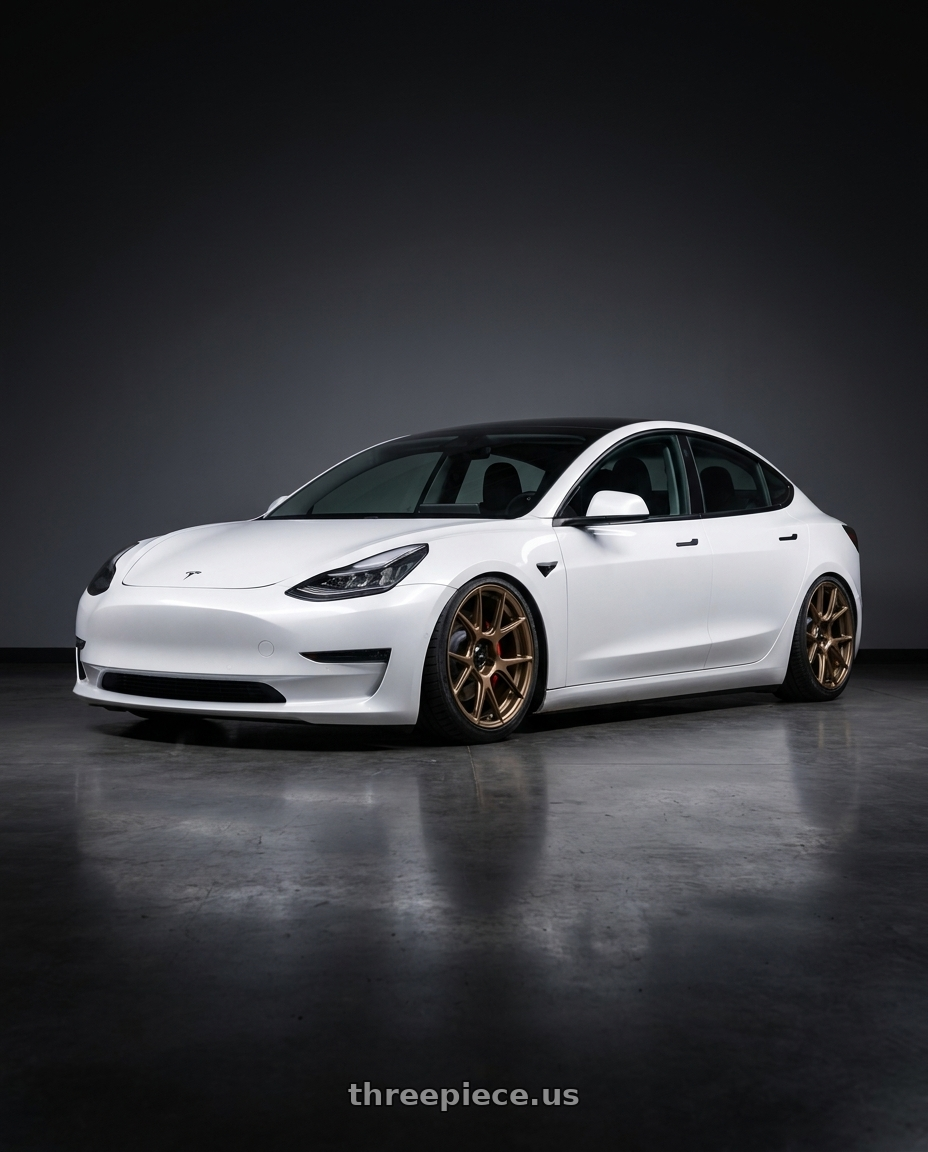 2023 Tesla Model 3 with Konig Ampliform 5x114.3 19x9.5+25 Gloss Bronze wheels