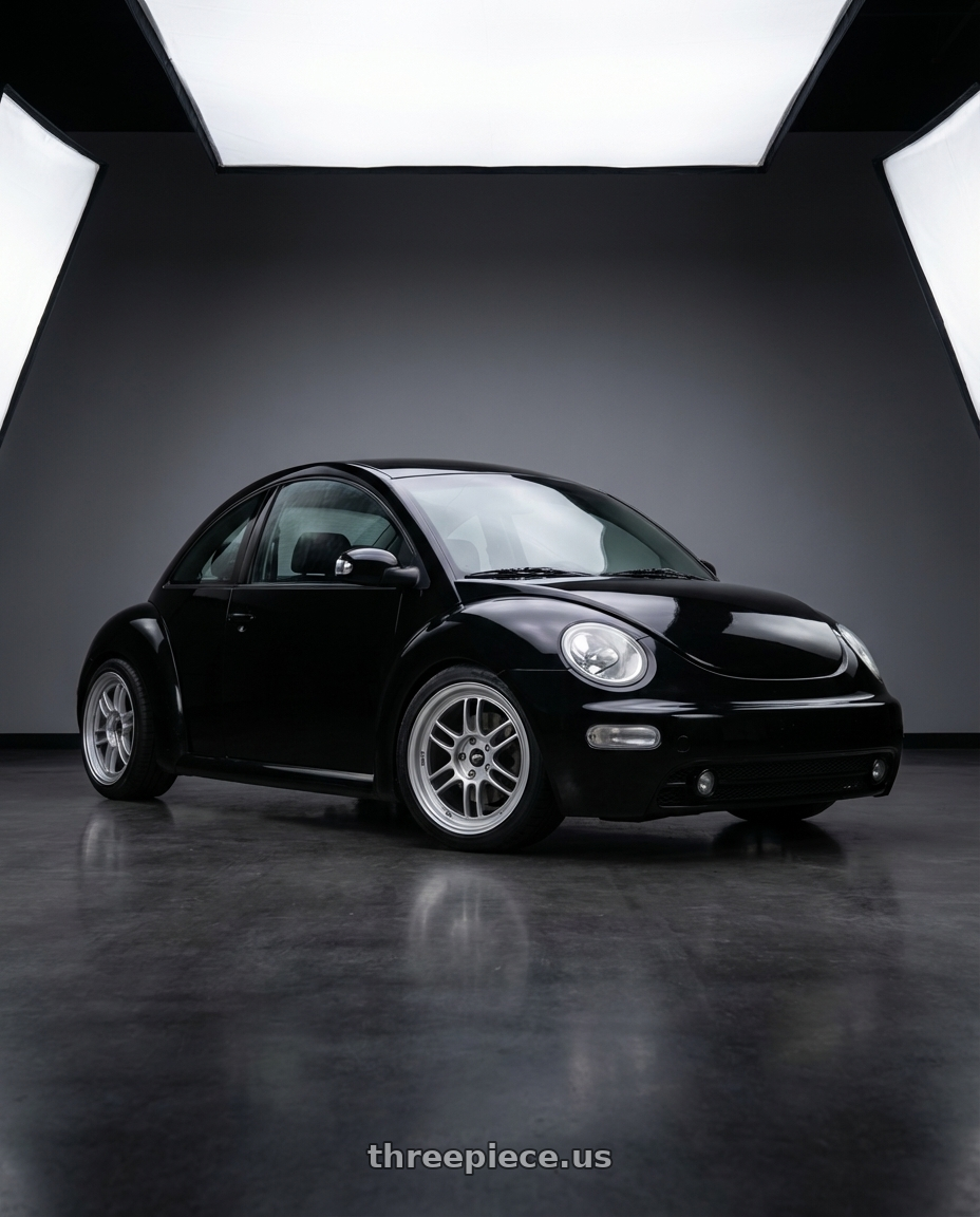 2006 Volkswagen New Beetle with Enkei RPF1 5x100 18x8+35 Silver wheels