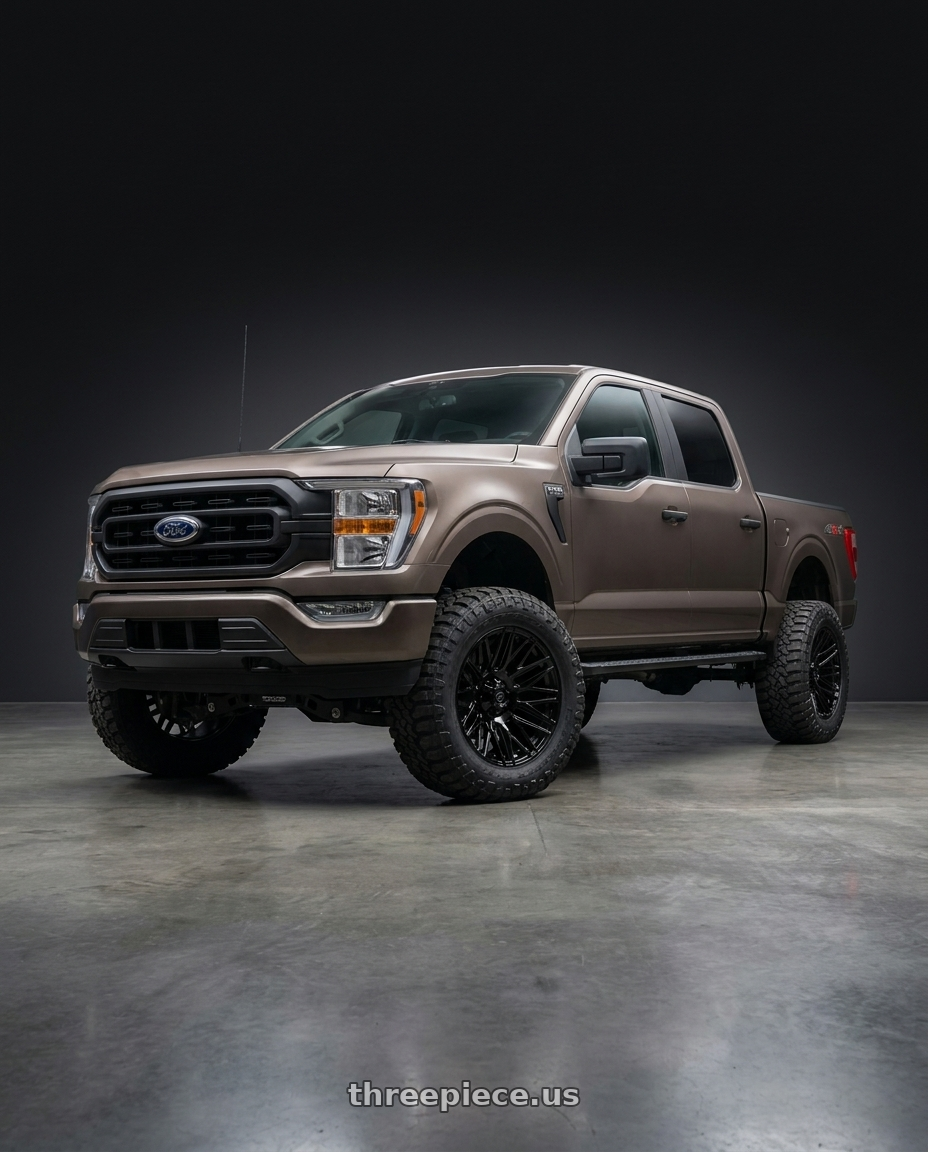 2019 Ford F-150 with Gear Off Road 770B 6X135/6x139.7 22x12 -44 GLOSS BLACK wheels