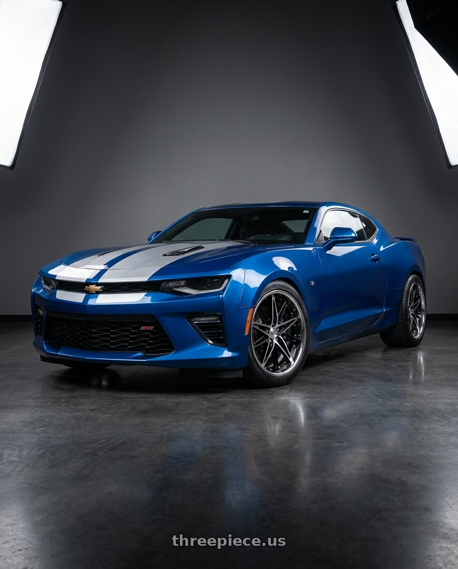 2016 Chevrolet camaro 2ss with Work Schwert Sg1 5x120 20x9.5+30 A Disk Black Cut Clear wheels