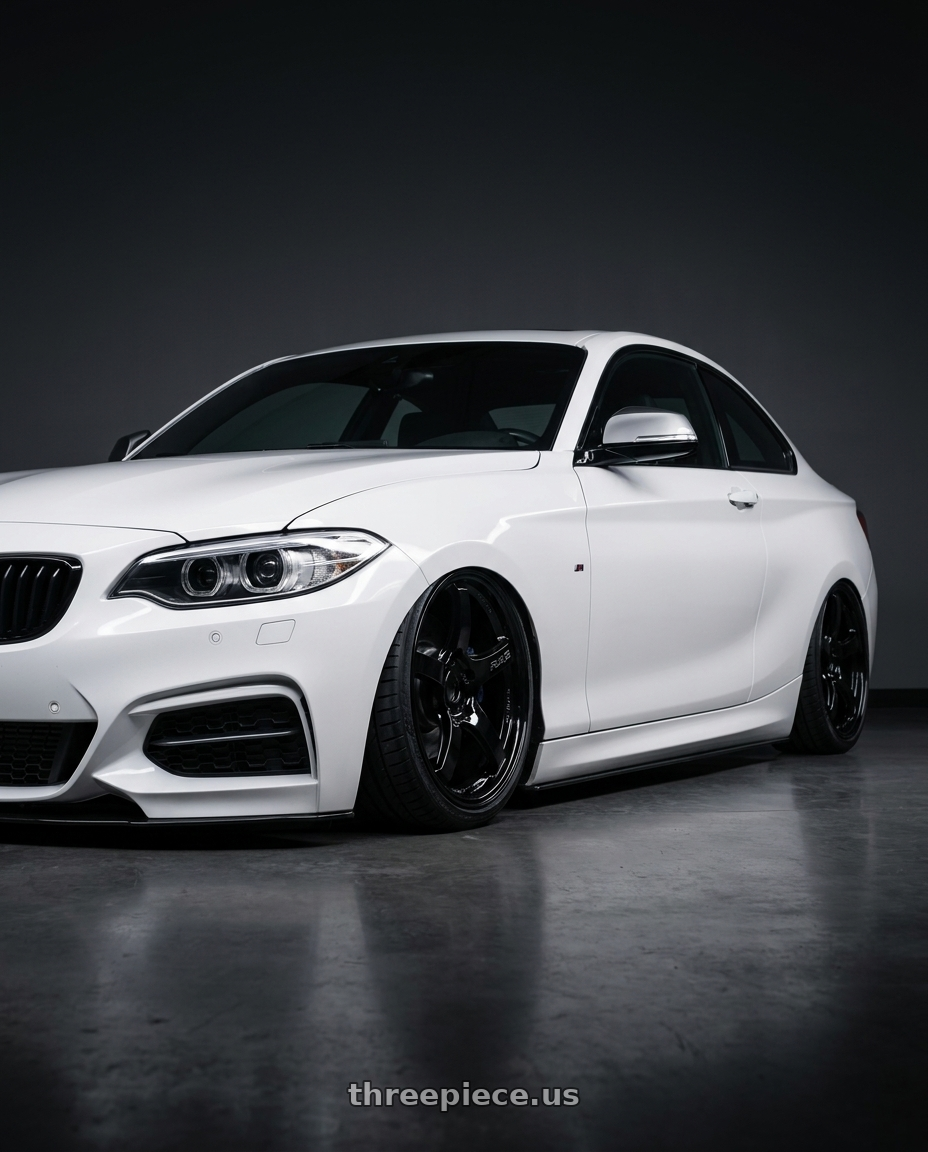 2018 BMW 2 Series F22 with Gram Lights 57CR 5x120 19x9.5+25 Glossy Black wheels