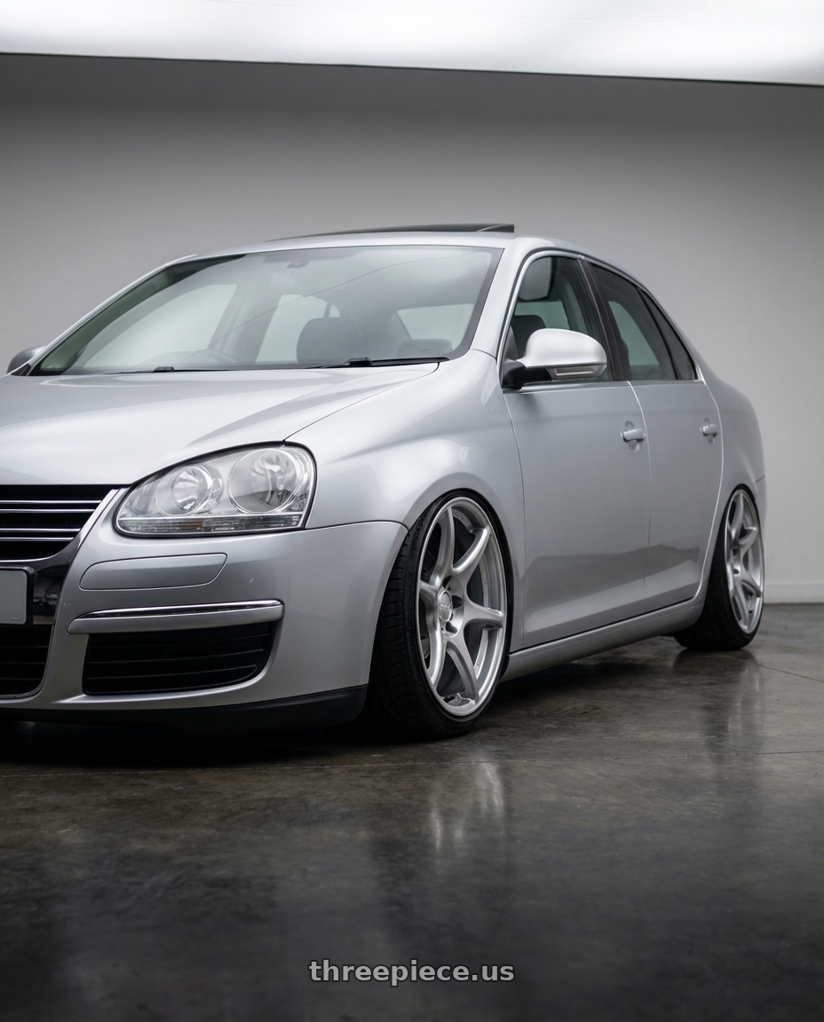 2009 Volkswagen Jetta GLI MK5 with Kansei K11S Tandem 5X112 18x8.5 35 Hyper Silver wheels