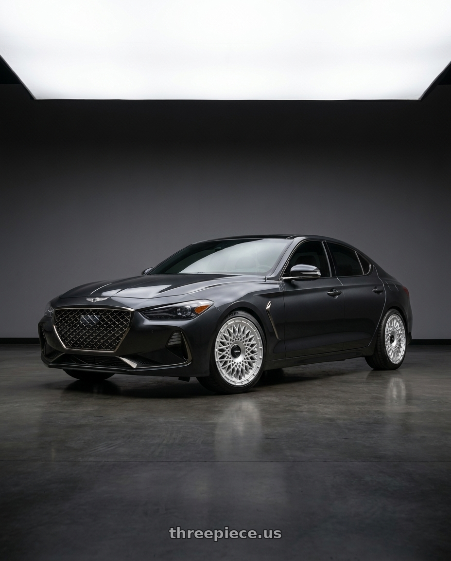 2019 Genesis G70 with Rotiform 1PC R176 LHR-M BLANK 19X8.5 +35 SILVER wheels