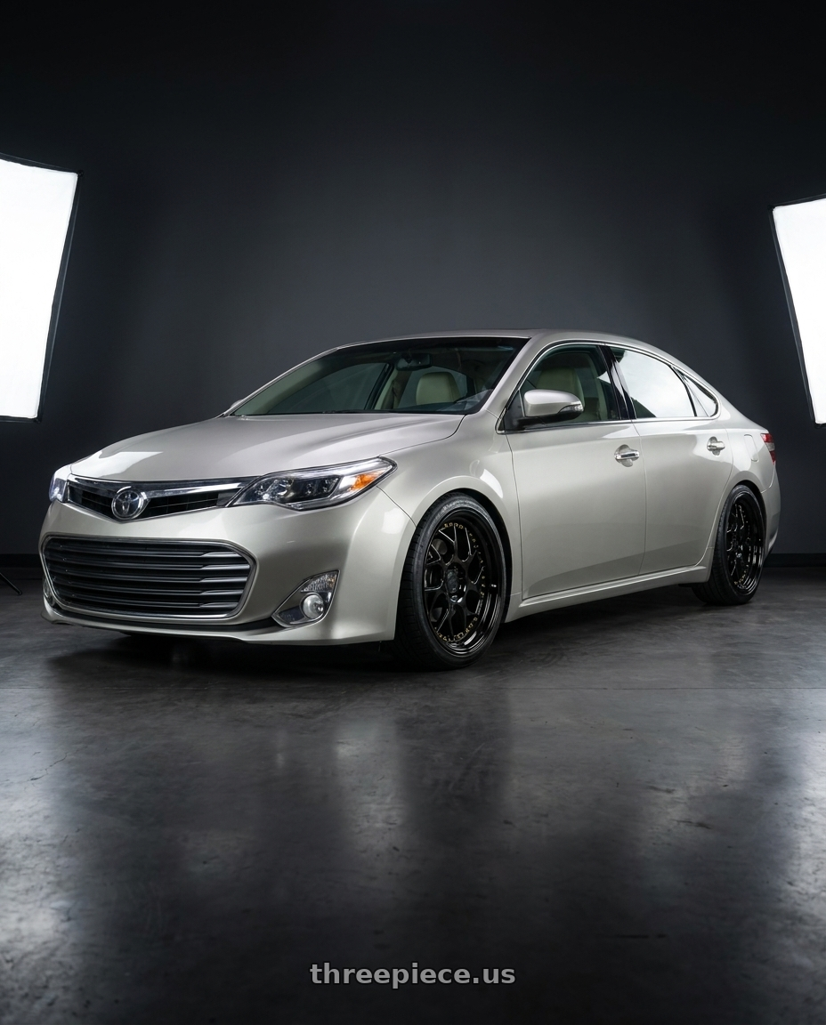 2013 toyota avalon with Aodhan DS01 5x114.3 18x8.5+35 Black Vacuum W/ Gold Rivets wheels