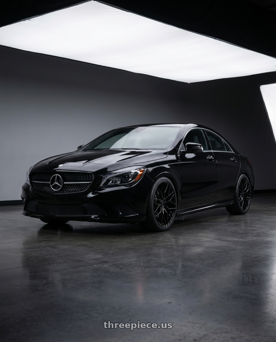 2018 Mercedes-Benz CLA C117 with Avant Garde Wheels M520R 5X112 19x8.5 +35 Gloss Black wheels