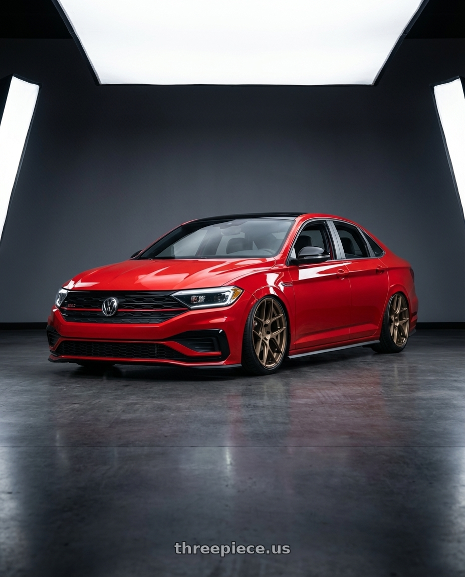 2023 Volkswagen Jetta GLI MK7 with Aodhan AFF2 5x112 19x8.5+35 Matte Bronze wheels