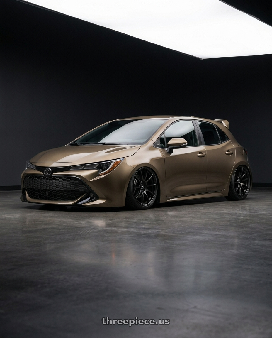2019 Corolla hatch se oxidize bronze with spoilee with Enkei TS9 5x100 17x8+45 Black Paint wheels