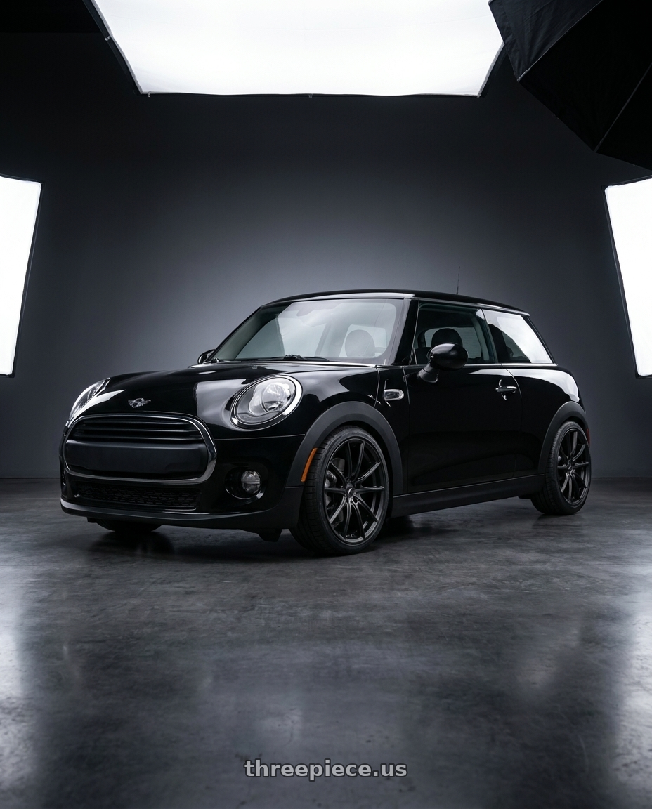 2018 mini cooper f56 base model with Platinum 435SB Flux 5x114.3 17x8 +40 Satin Black w/ Satin Clear wheels