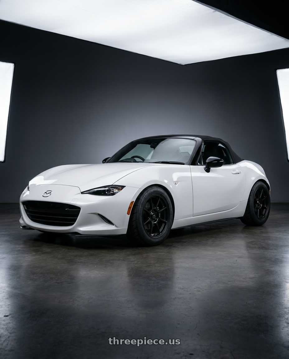 2024 nd mx5 soft top with Konig Dekagram 4x100 15x7.5+35 Semi-Matte Black wheels
