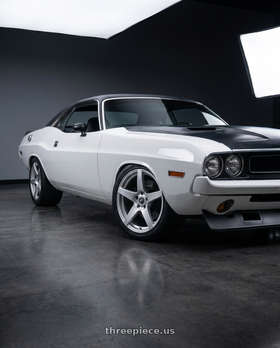1970 dodge Challenger with Forgestar CF5 5x114.3 19x10 +42 Gloss Silver wheels
