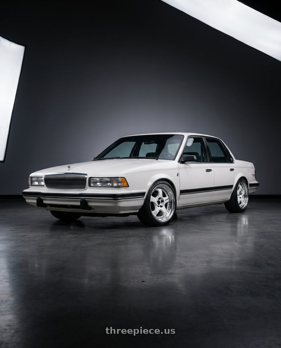 1990 Buick century limited white with Work Meister S1 3P 5x115 18x8.5+12 R Disk White wheels