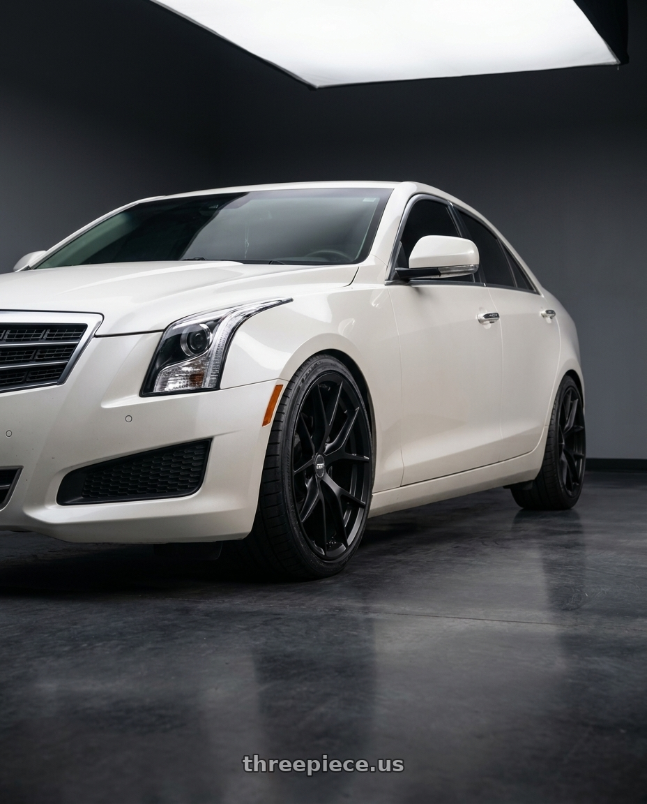 2014 Cadillac Ats with ESR Wheels FORGETECH SERIES RF2 5x115 18x8.5 +30 Matte Black wheels
