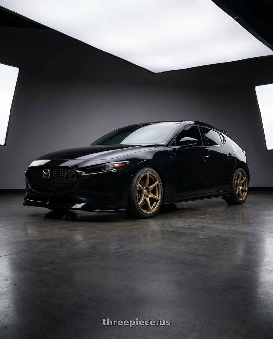 2026 Mazda 3 Turbo Hatchback with Kansei K11B Tandem 5X100 18x10.5 12 Bronze wheels