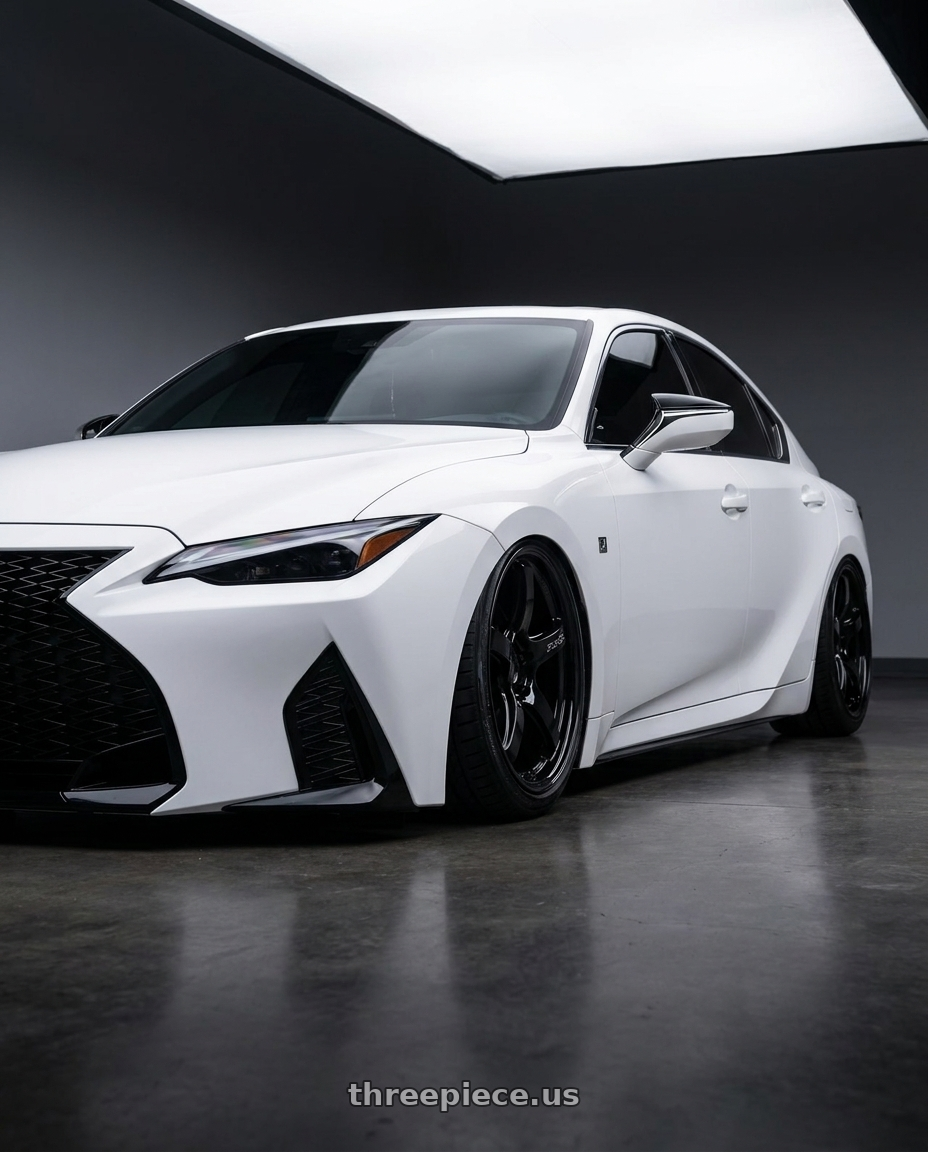2018 Lexus IS 350 F Sport with Gram Lights 57CR 5x114.3 19x8.5+35 Glossy Black wheels