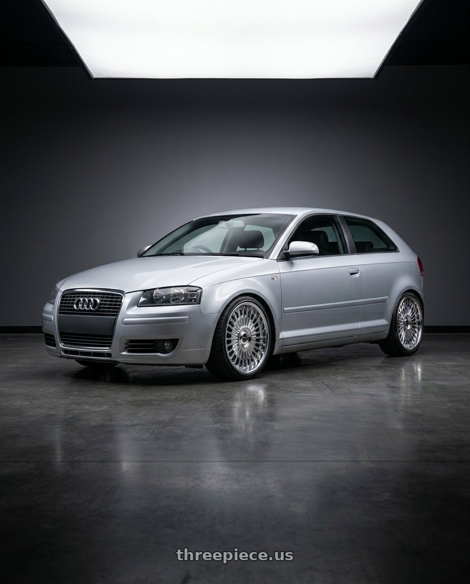 2008 Audi A3 Sline with Work Emitz Chrome 5x114.3 19x8.0 +22 wheels