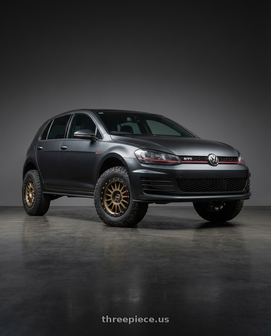 2015 mk7 golf gti with Scale 4X4 S01 5x127 17x8.5 +0 Matte Bronze wheels