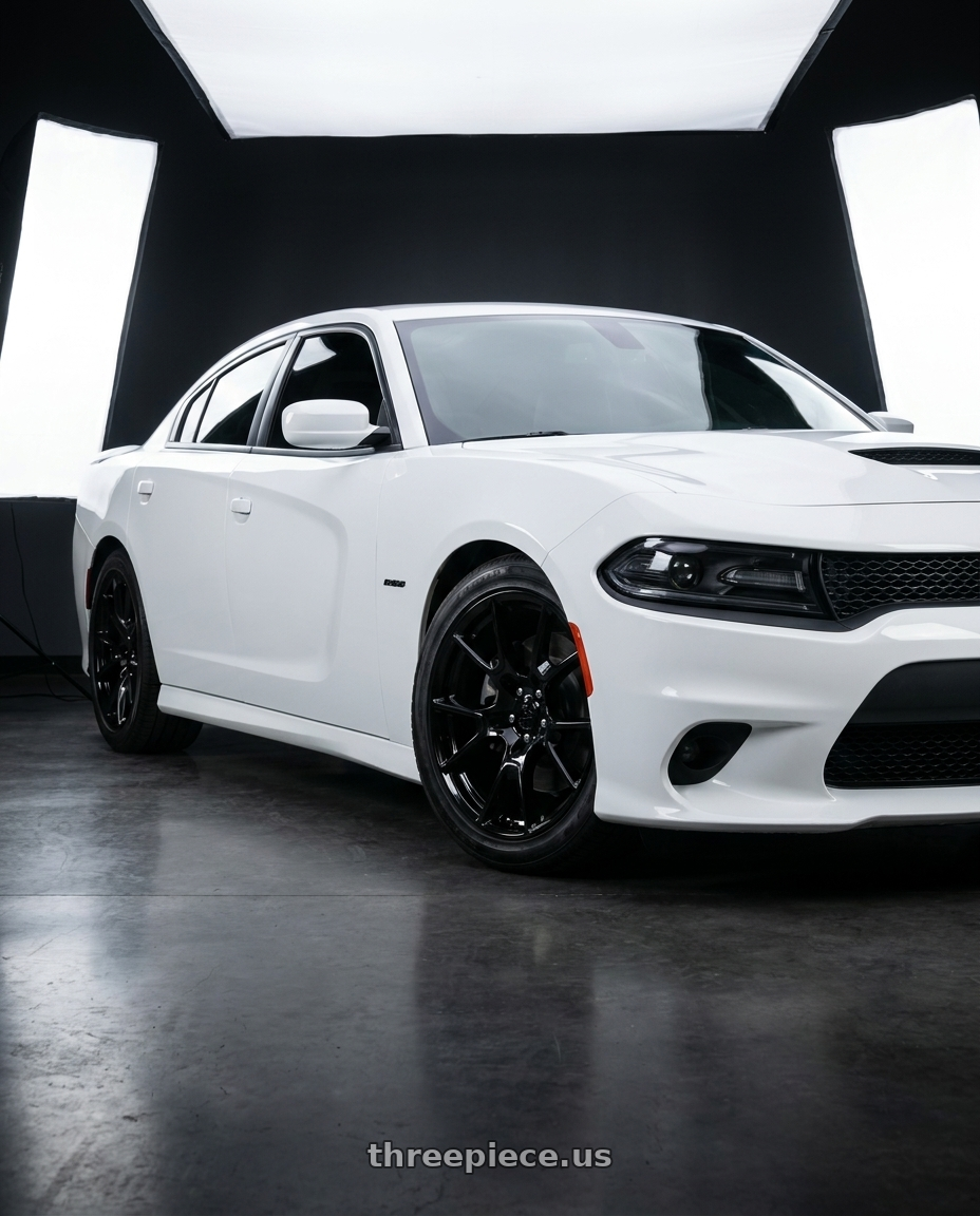 2020 dodge charger rt with OE Wheels DG21 5x115 20x10+18 Black wheels