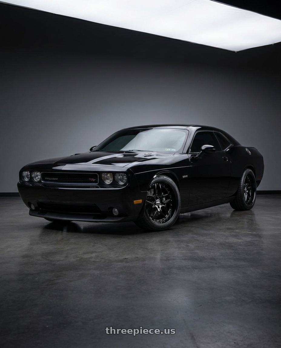 2014 dodge challenger black with ESR Wheels CS SERIES CS15 5x100 18x9.5 +22 Gloss Black wheels