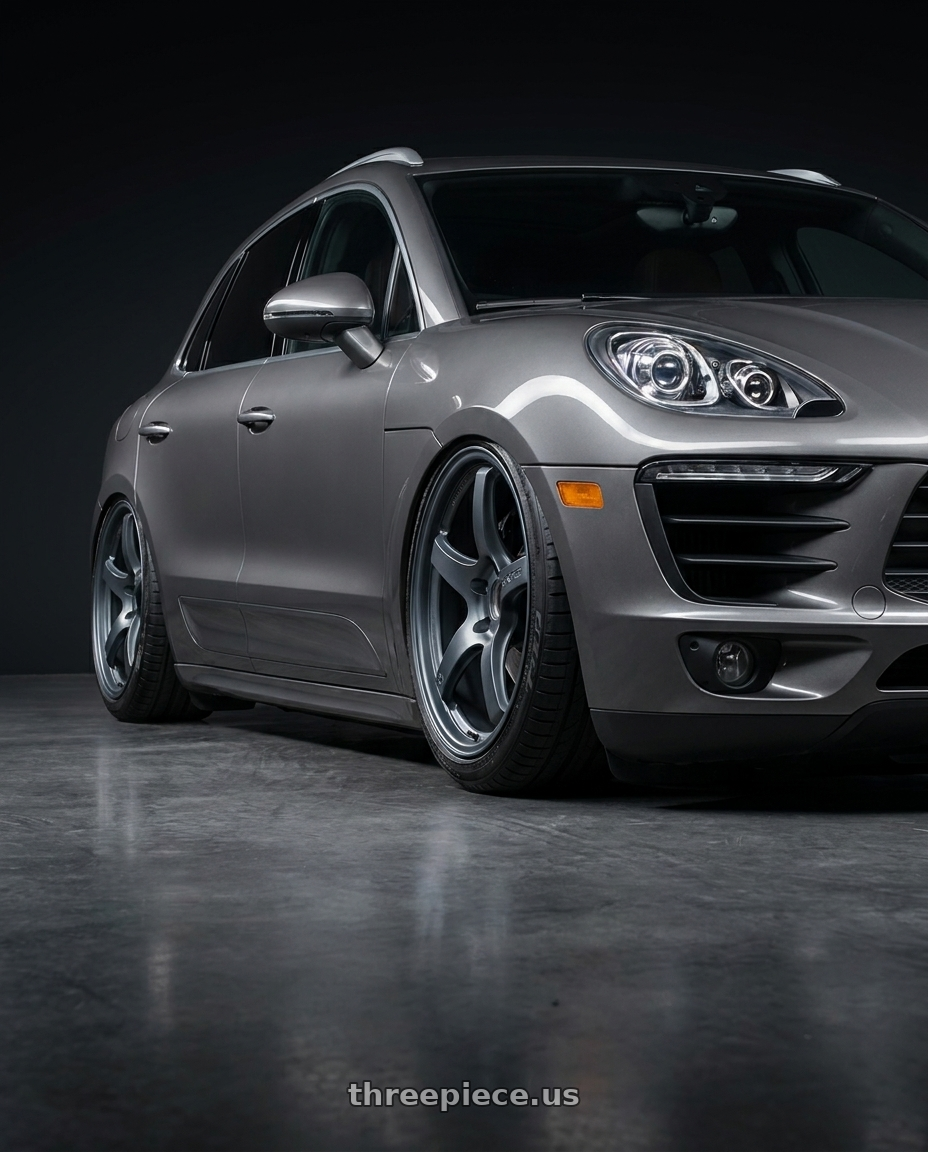 2015 Macan Turbo with Gram Lights 57CR 5x112 19x10.5+35 Gunblue II wheels