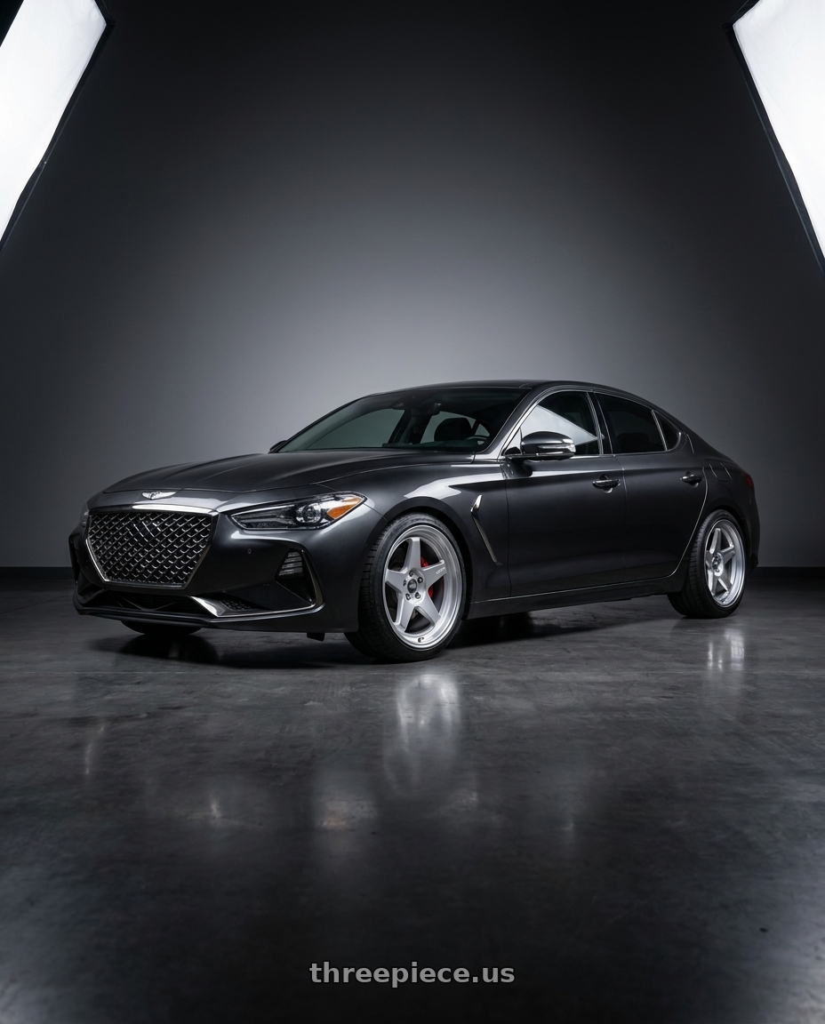 2019 Genesis G70 with ESR Wheels CR SERIES CR5 5x100 18x10.5 +22 Hyper Silver wheels