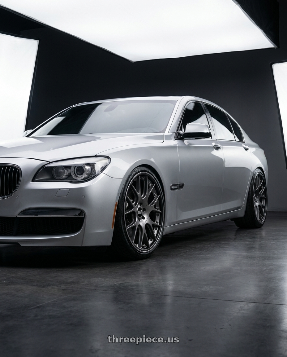 2012 BMW 750i with BBS CH-RII 5x120 21x10 +38 Satin Platinum Center Black Lip SS Rim Prot wheels
