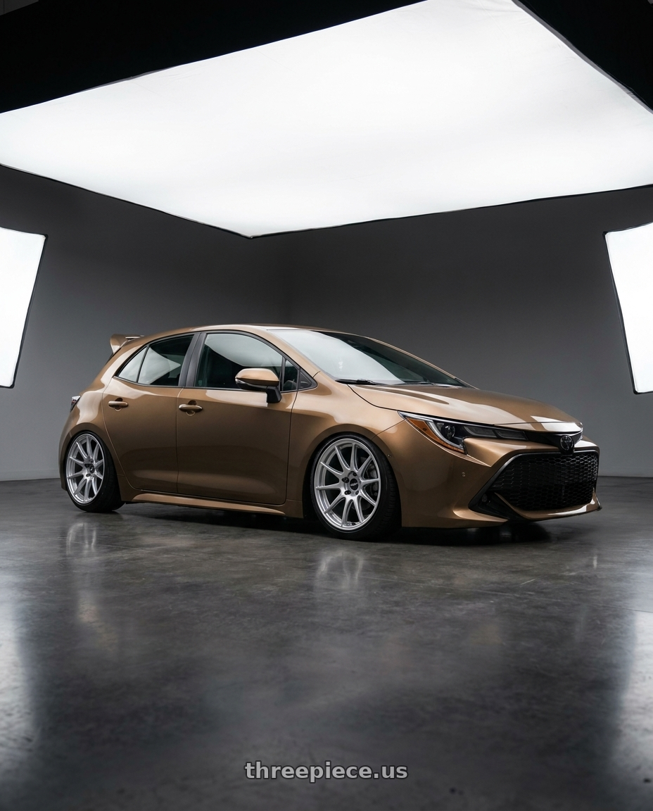 2019 Corolla hatch se oxidize bronze with spoiler with Enkei TS9 5x100 17x9+45 Silver Paint wheels