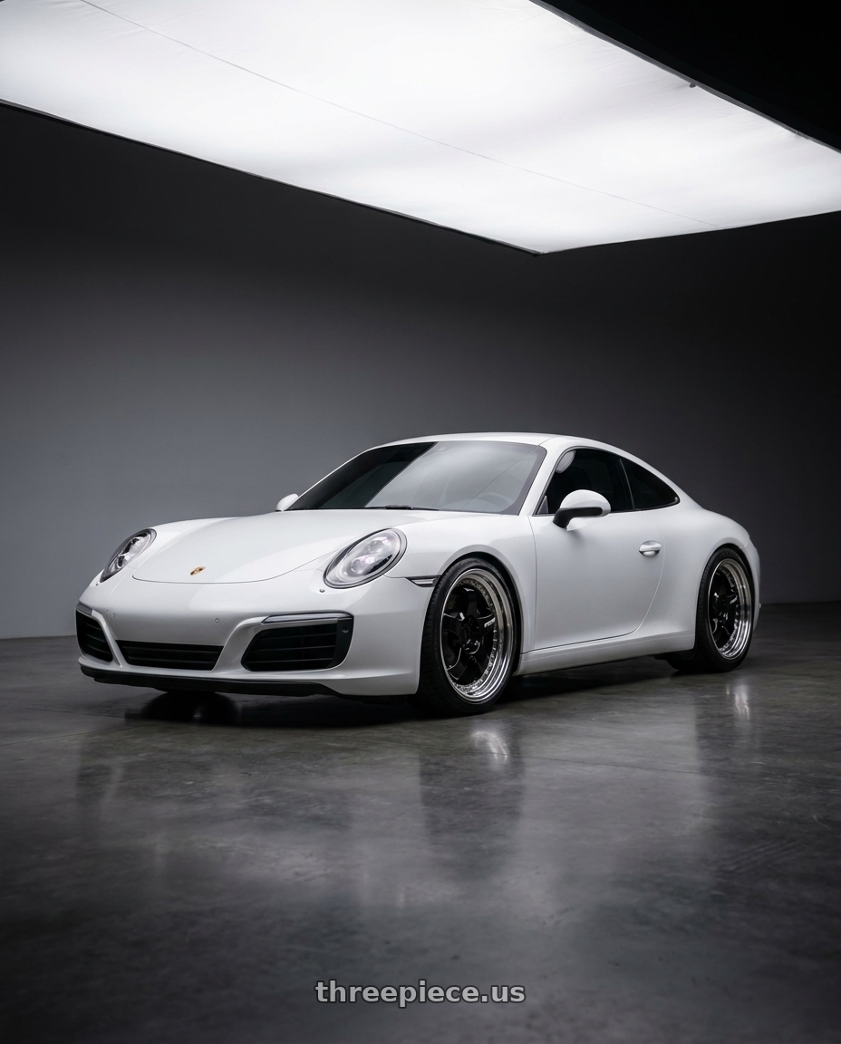 2017 Porsche 991 2 carerra with Work Meister S1 3P 5x100 18x8+18 R Disk Black wheels