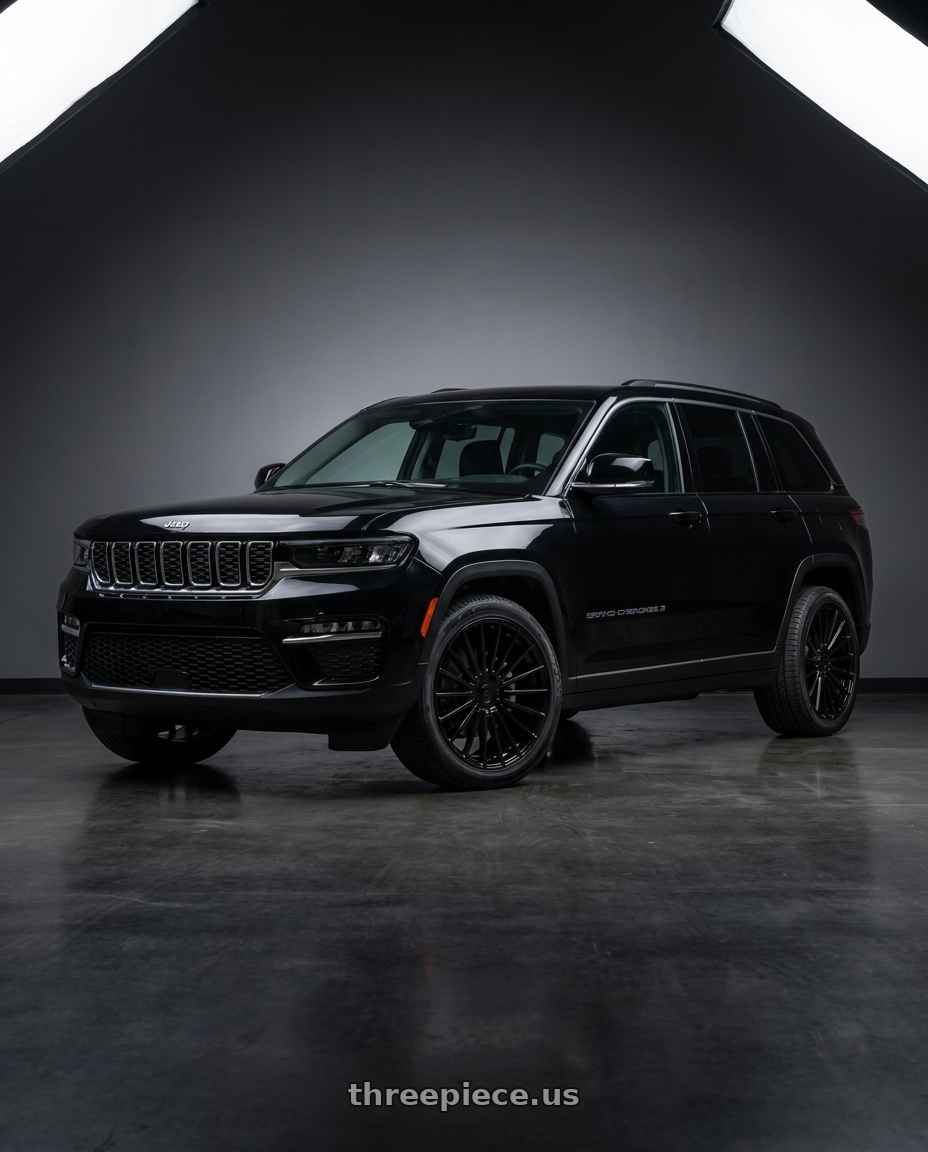 2023 jeep grand cherokee with AXE WHEELS EX50 5x127 22x9 +35 Gloss Black wheels