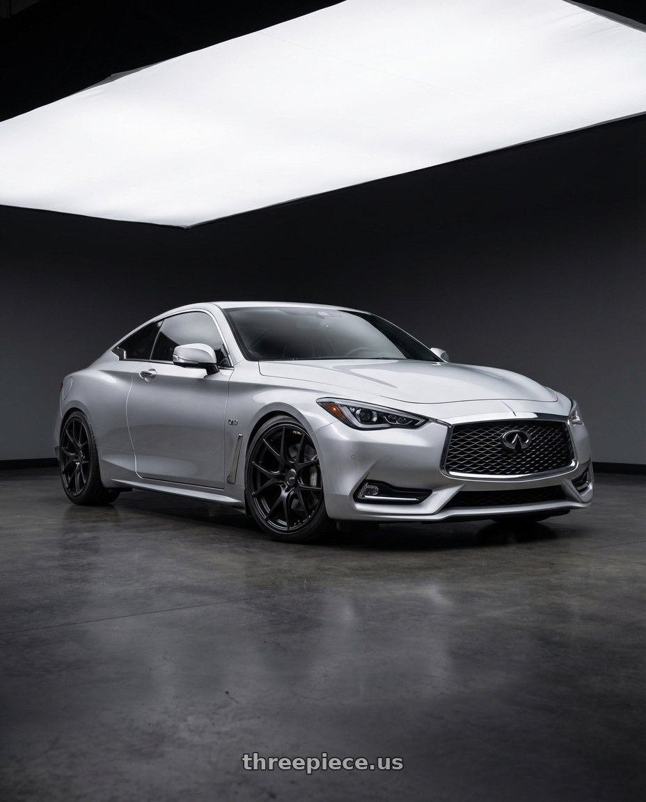 2020 Infiniti Q60 with Ssr Gtv03 5x114.3 19x8.5+38  FLAT BLACK wheels