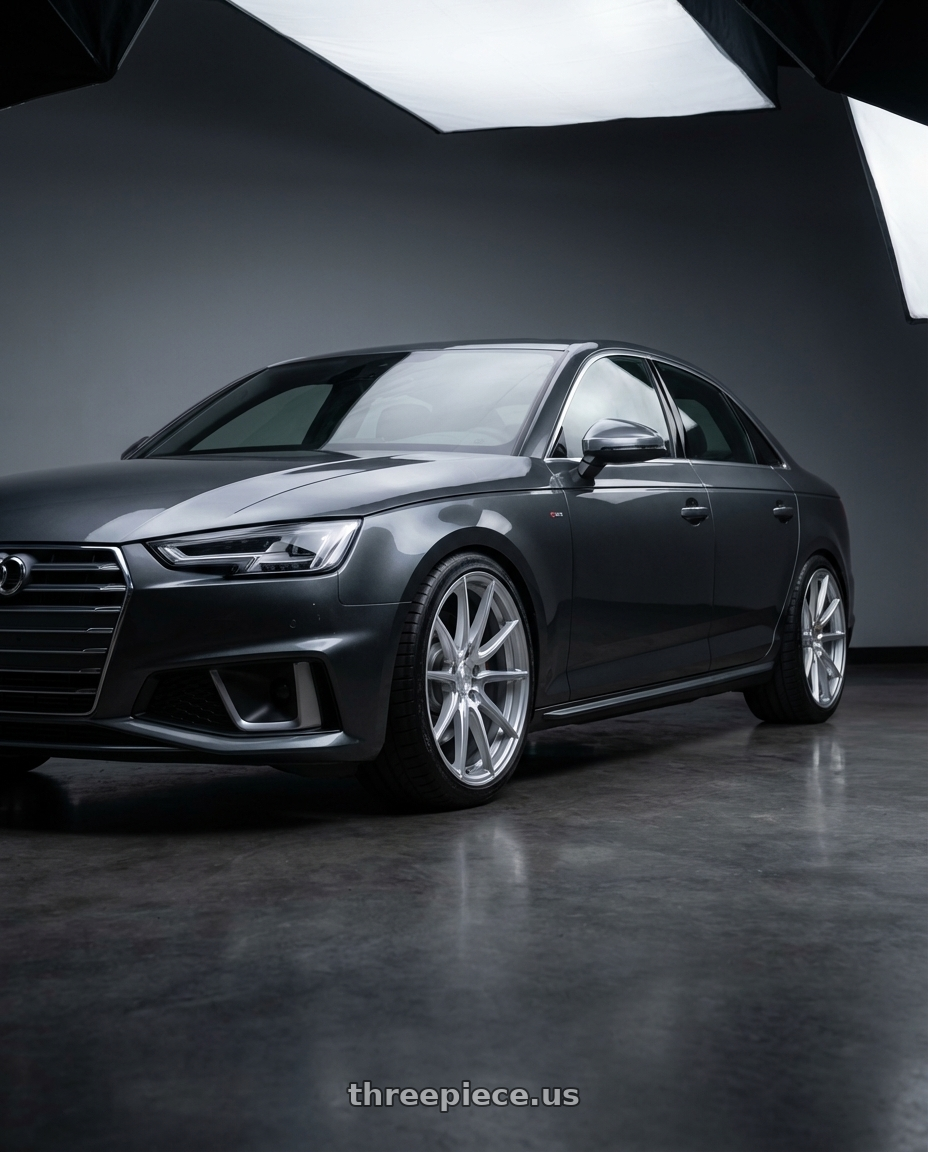 2023 Audi S4 B9 with Aodhan AFF2 5x112 19x9.5+35 Gloss Silver Machined Face wheels