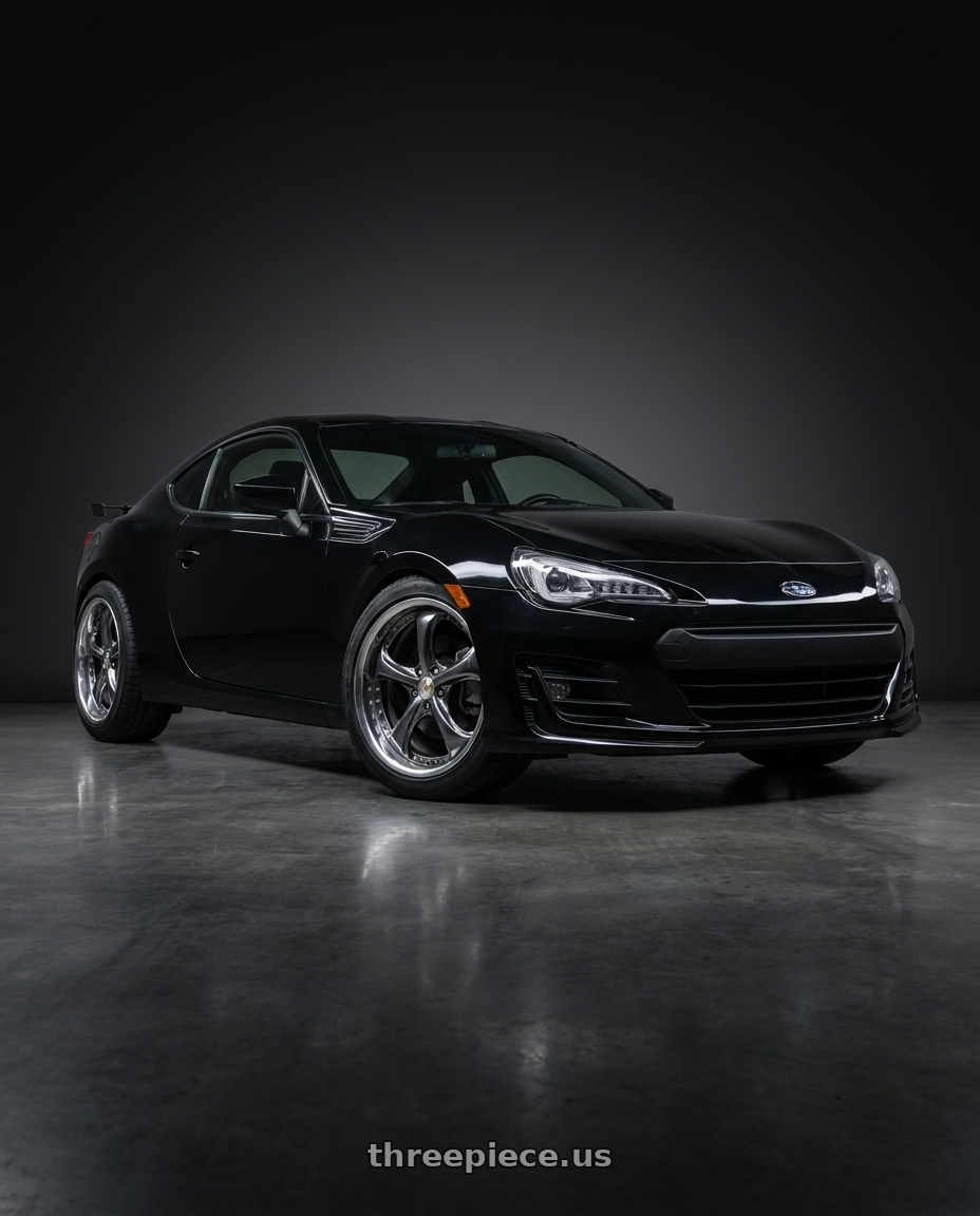 2019 Subaru BRZ, Limited with Work Wheels VS-KF 5x100 18x9.5+35 Brilliant Silver Black L Disk FULL REVERSE wheels