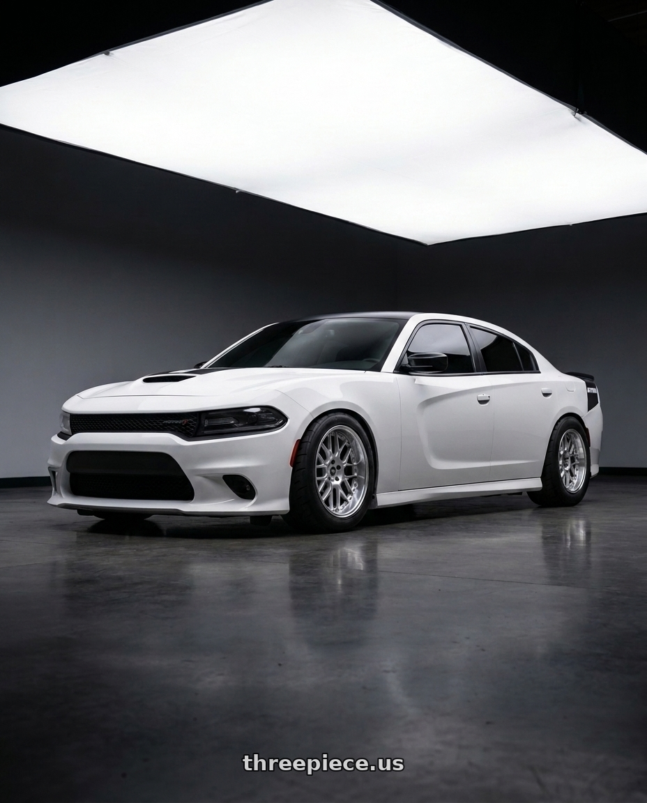2021 dodge charger with SSR Professor MS3 5x115 20x9.5+25 HP Disk Titan Silver wheels