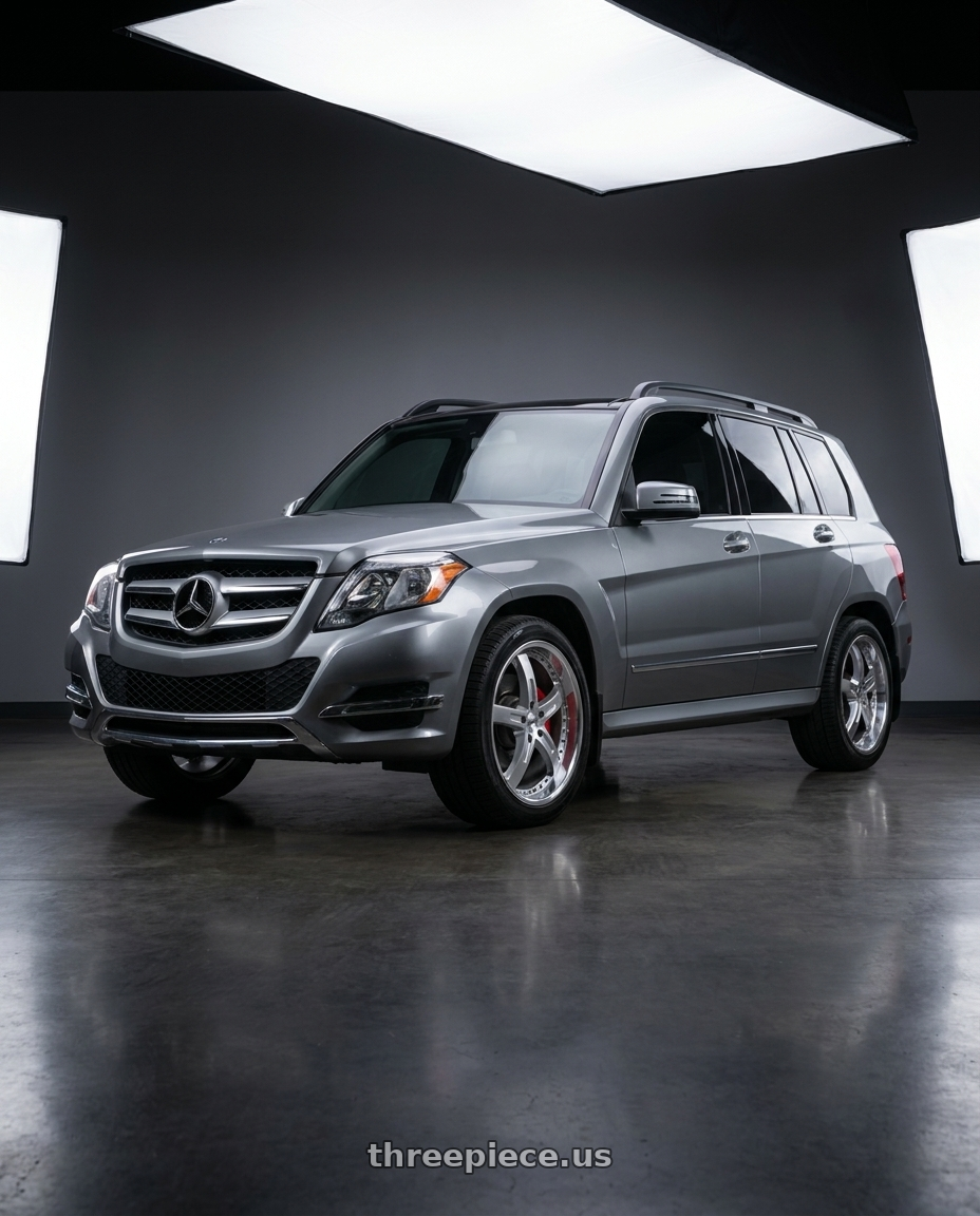 2015 Mercedes Benz GLK350 4MATIC with TSW JARAMA 5X112 20X8.5 +35 HYPER SILVER W/ MIRROR CUT LIP wheels