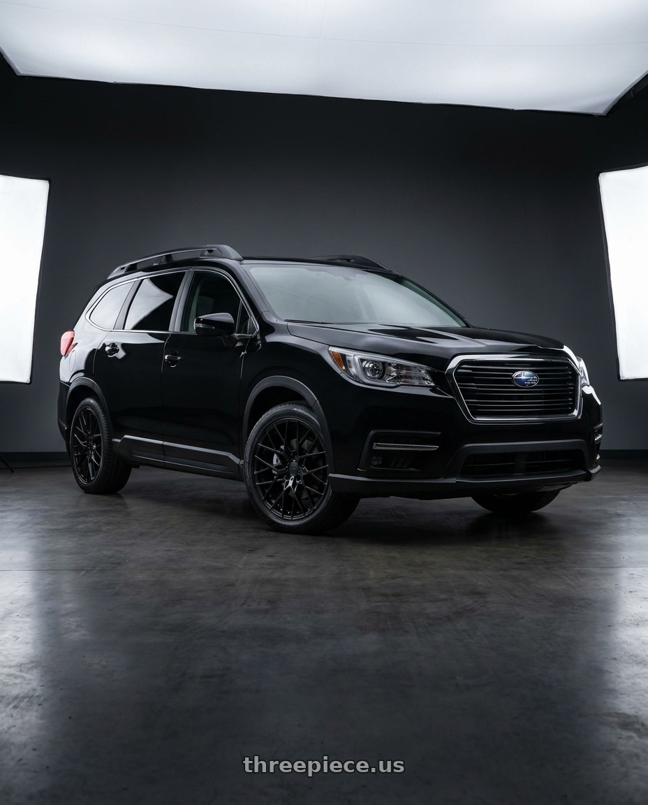 2025 Subaru Ascent Onyx Touring Crystal Black Silica with TSW SEBRING 5X114.3 20X8.5 +40 MATTE BLACK wheels