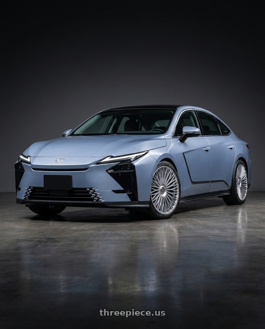 2027 LEXUS ES500e with TIS Motorsports 507S 6X135 28x10 24 Gloss Silver wheels