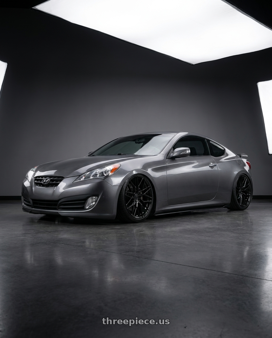 2014 Hyundai Genesis Coupe with Avant Garde Wheels M520R 5X114.3 19x9.5 +40 Gloss Black wheels