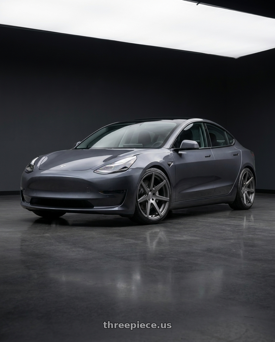 2023 tesla model 3  with Rohana RC7 5x114.3 19x8.5+35 Matte Graphite wheels