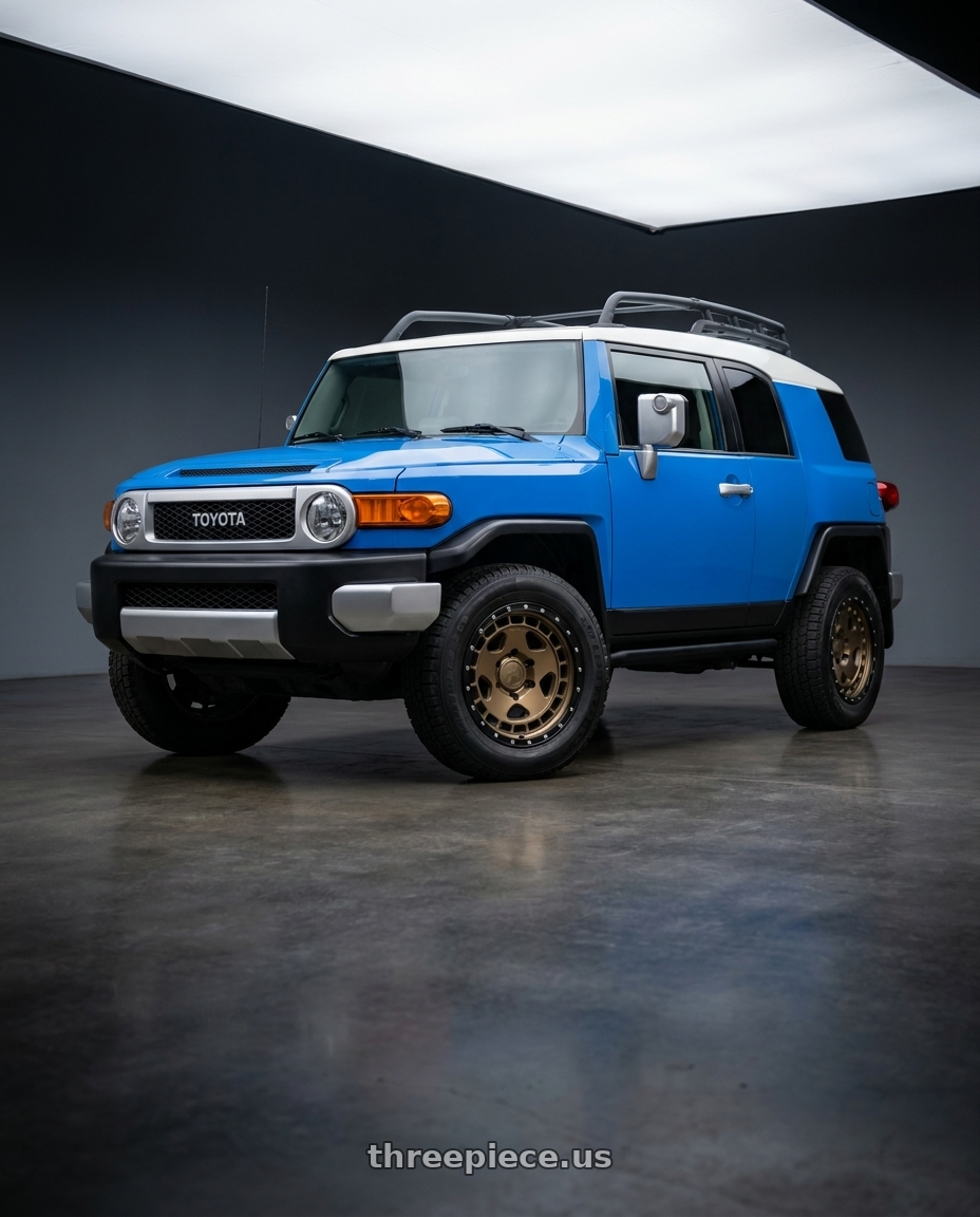 2007 Toyota FJ Cruiser with fifteen52 TURBOMAC HD 6x135 17x8.5 +0 BLOCK BRONZE (MATTE BRONZE/SATIN BLACK RING/STEEL HARDWARE) wheels