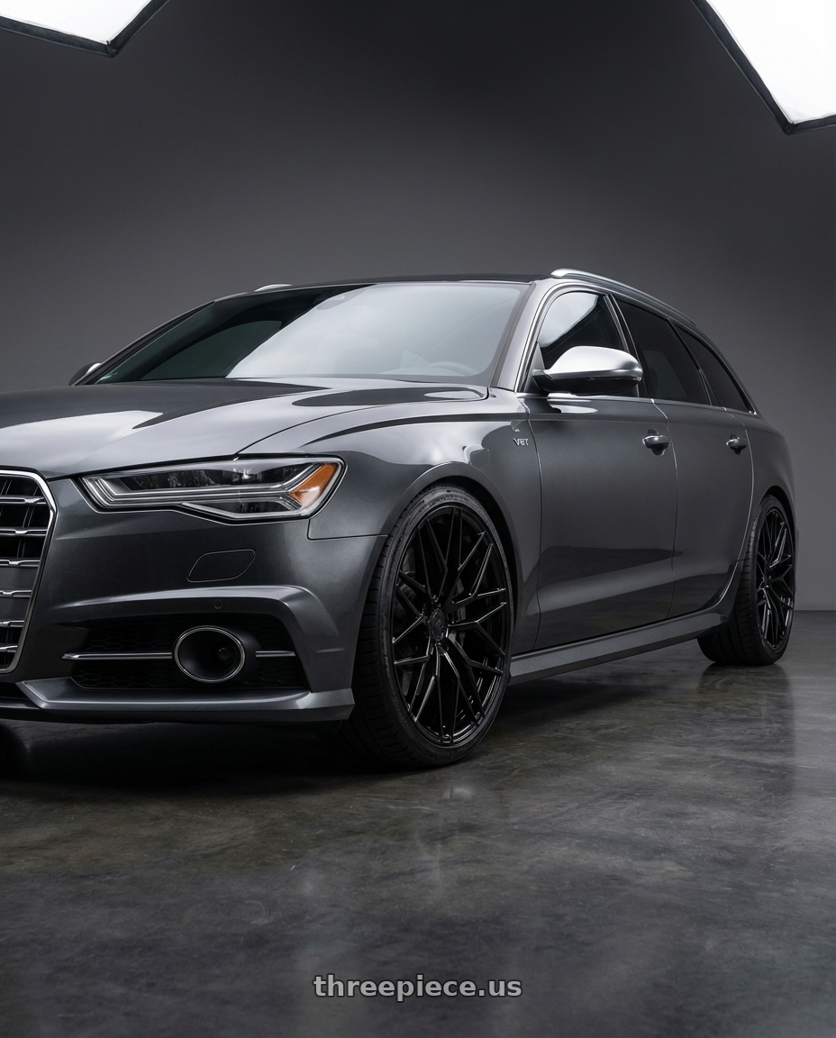 2016 Audi S6 C7 with Avant Garde Wheels M520R 5X112 20x10 +25 Gloss Black wheels