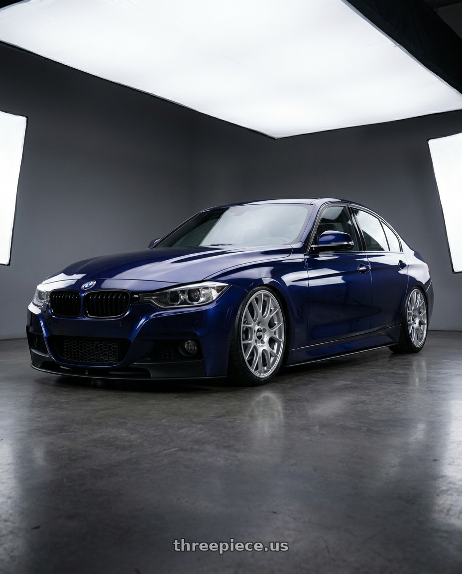 2012 Bmw 328 m sport tanzanite blue with BBS CH-R 5x130 19x11 +56 Brilliant Silver Polished Rim Protector wheels